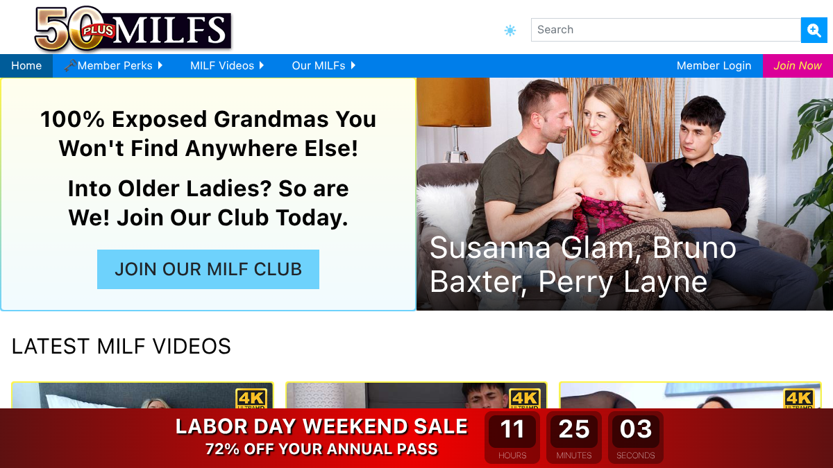 50 Plus MILFs website preview