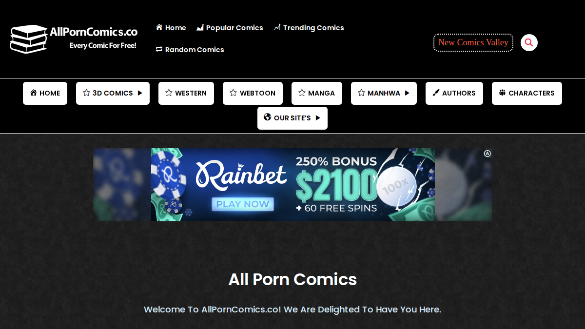 AllPornComics website preview