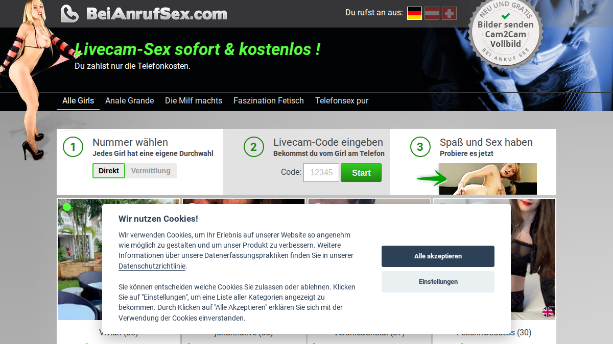 BeiAnrufSex website preview