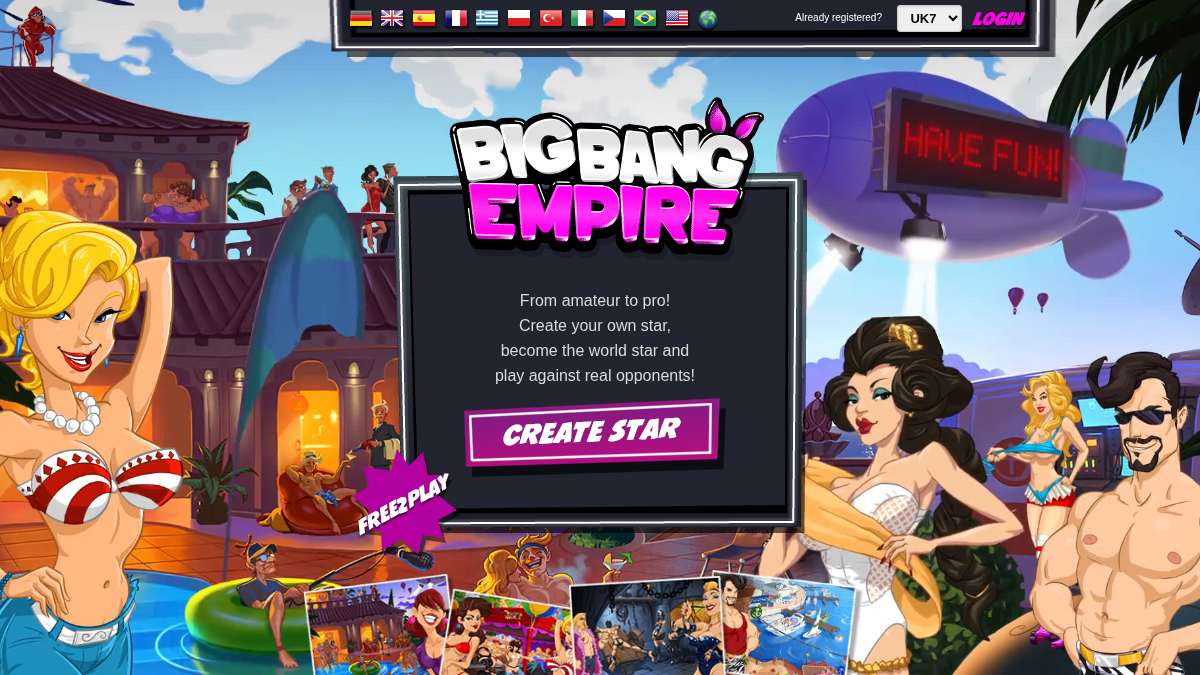 Big Bang Empire website preview