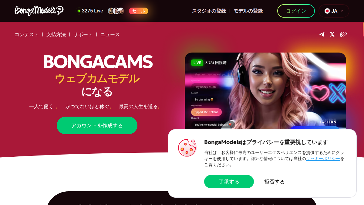 BongaModels website preview