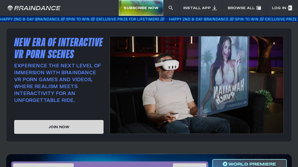BrainDanceVR website preview
