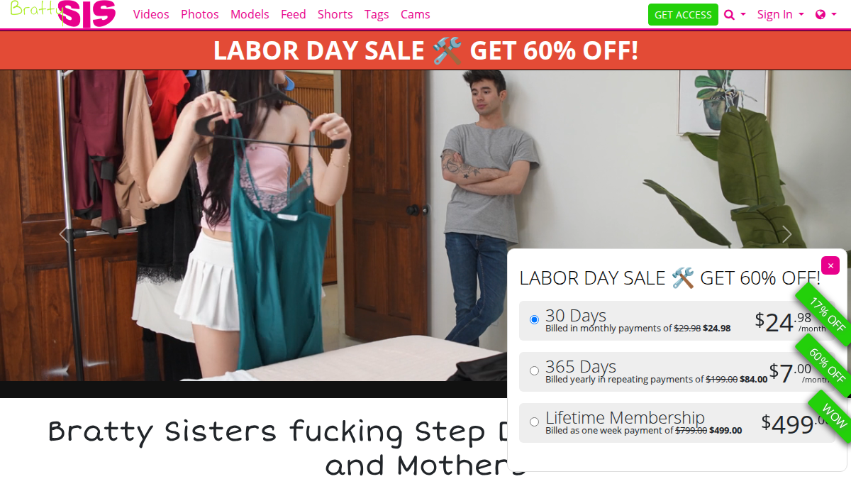 Bratty Sis website preview