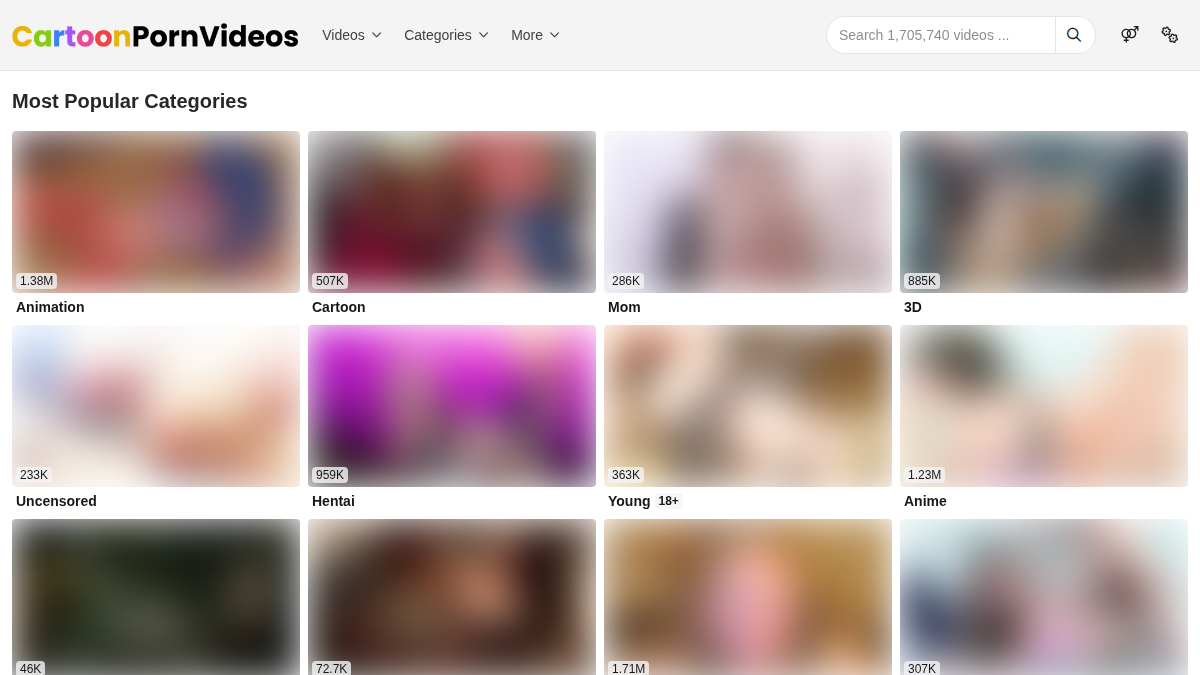 CartoonPornVideos website preview
