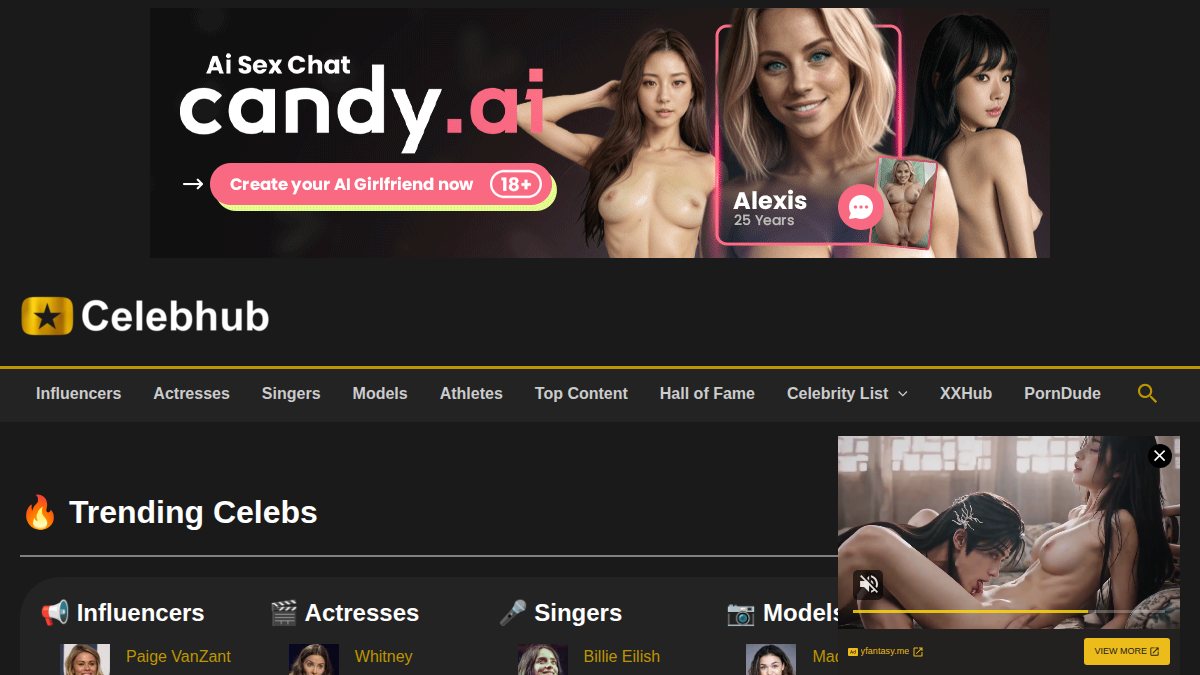 CelebHub website preview