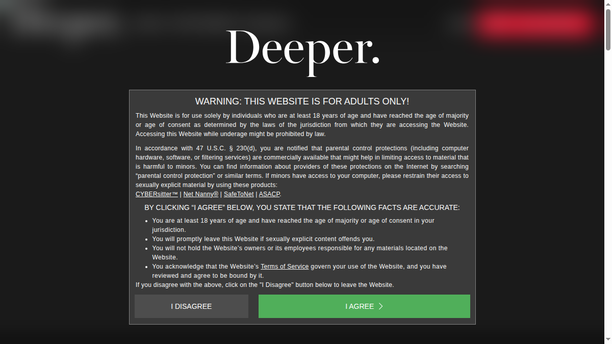Deeper.com website preview