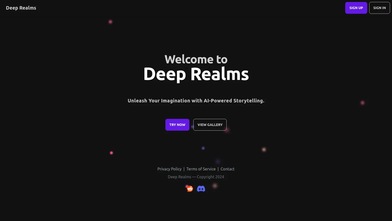DeepRealms website preview