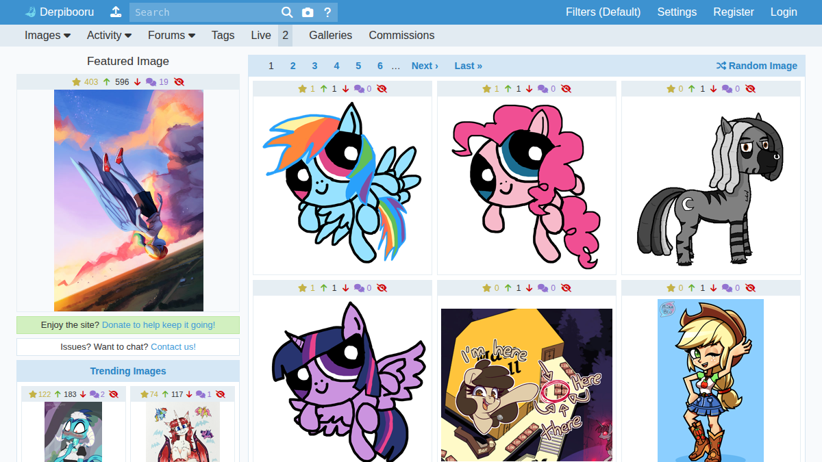 Derpibooru website preview
