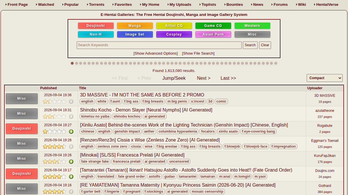 E-Hentai website preview