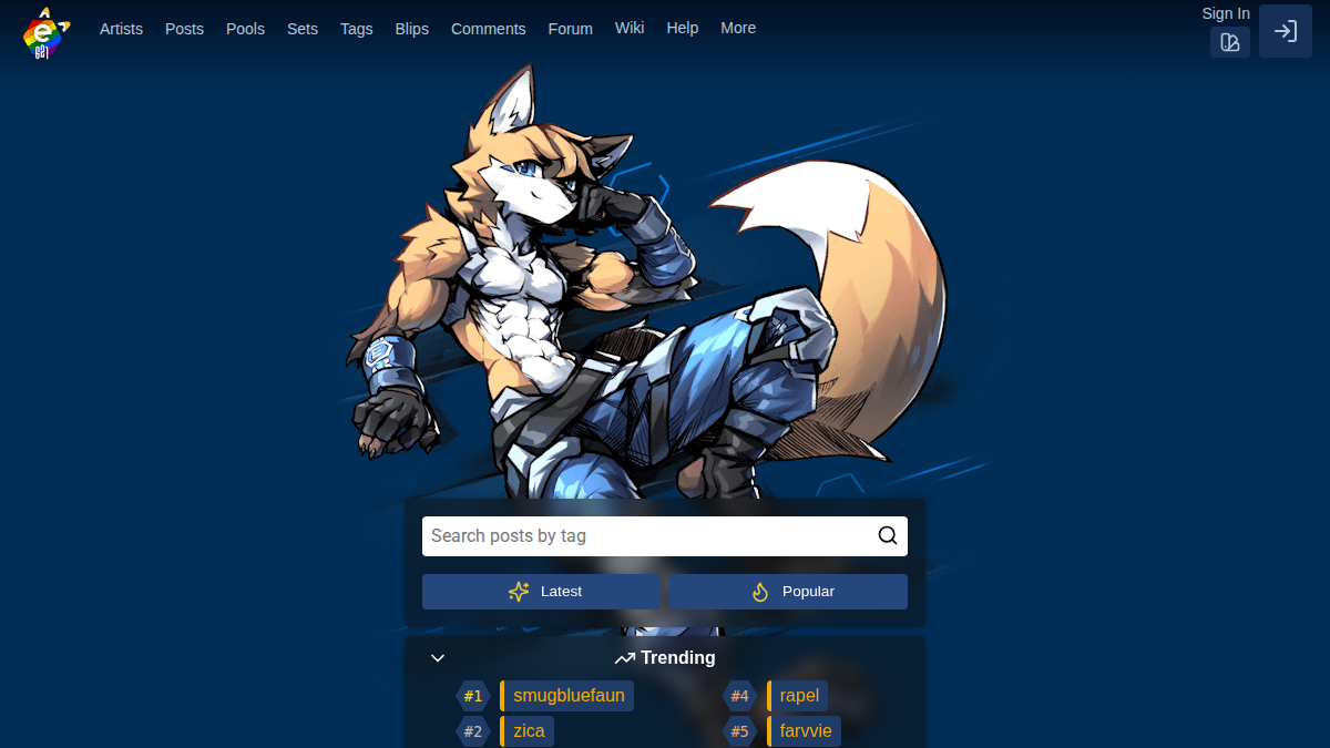 E621 website preview
