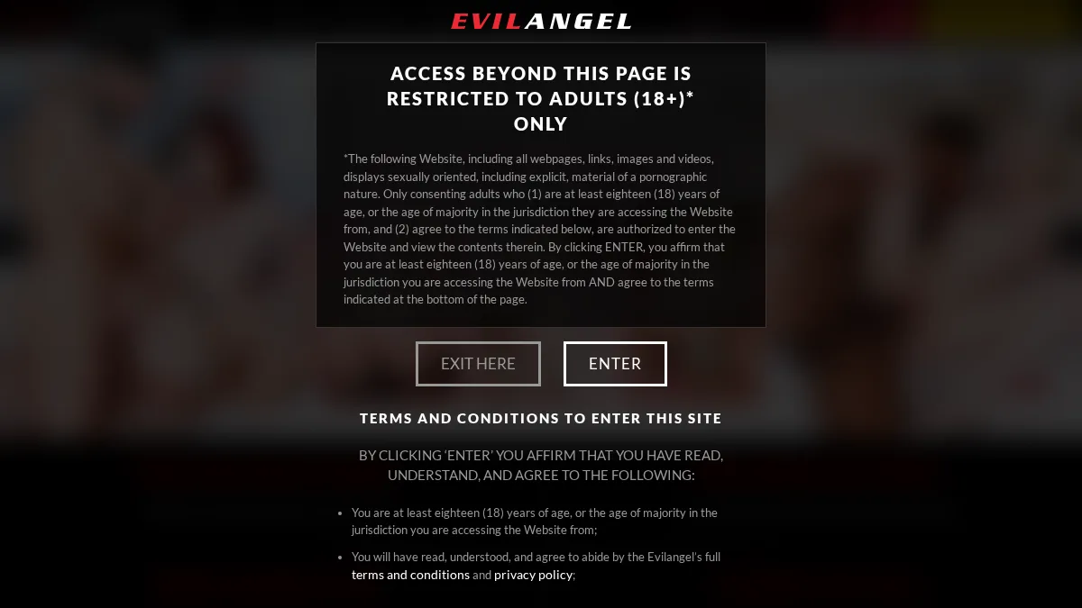 Evil Angel website preview