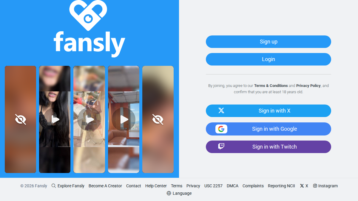 Fansly website preview