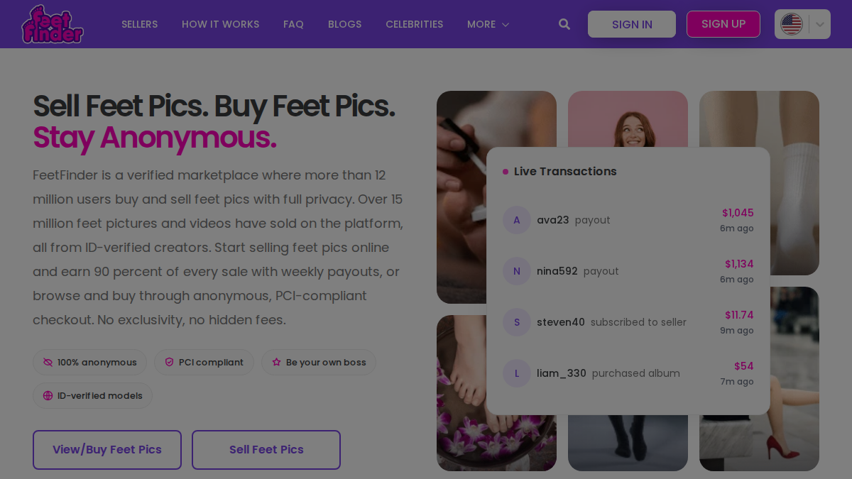 Feet Finder website preview