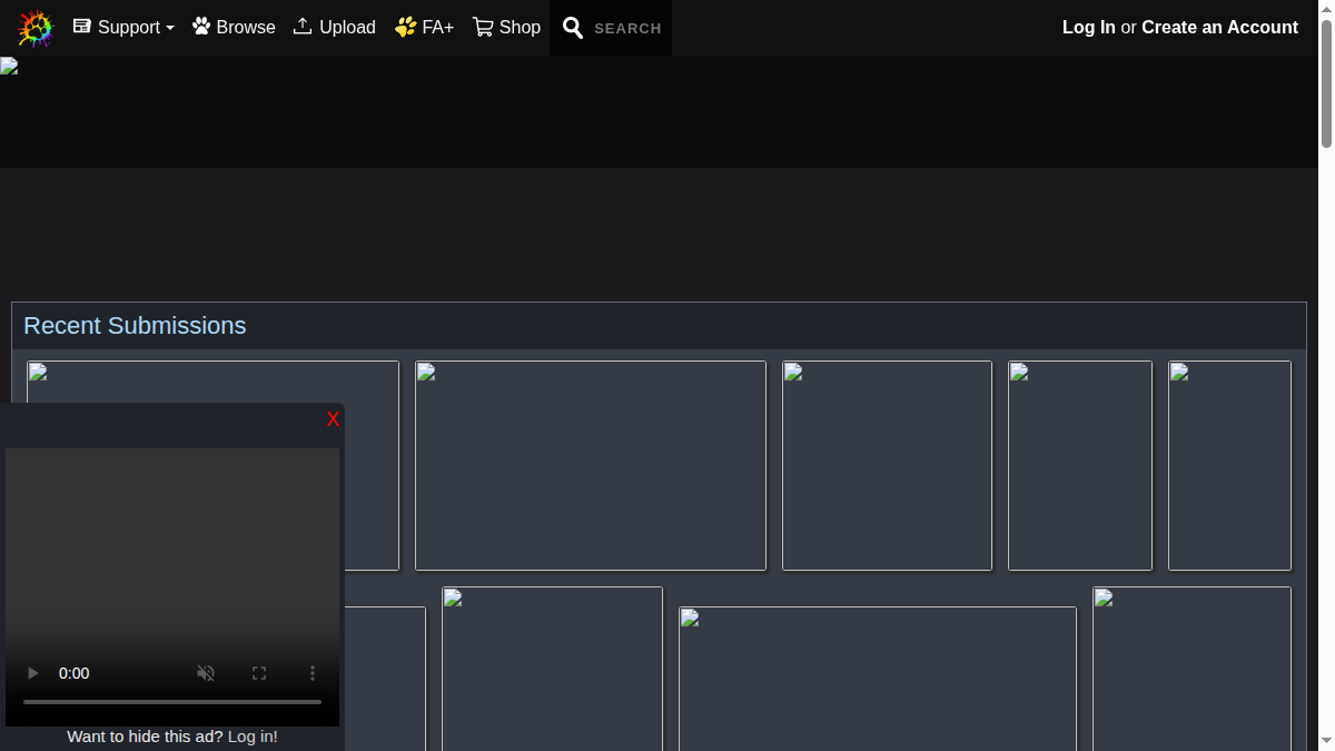 FurAffinity website preview