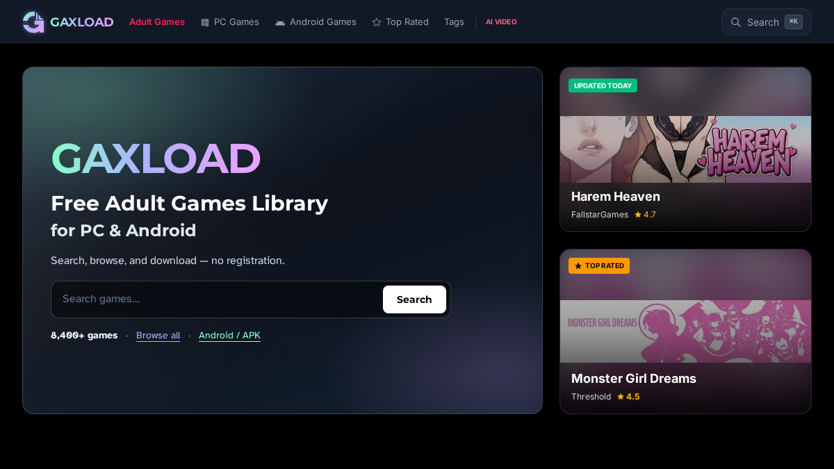 Gaxload website preview