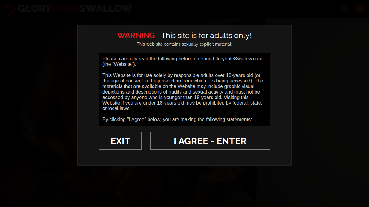 Gloryhole Swallow website preview