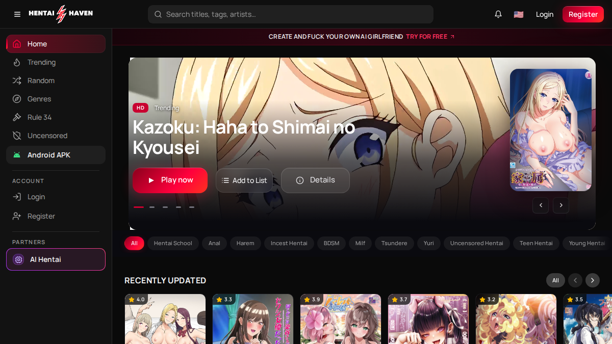Hentai Haven website preview