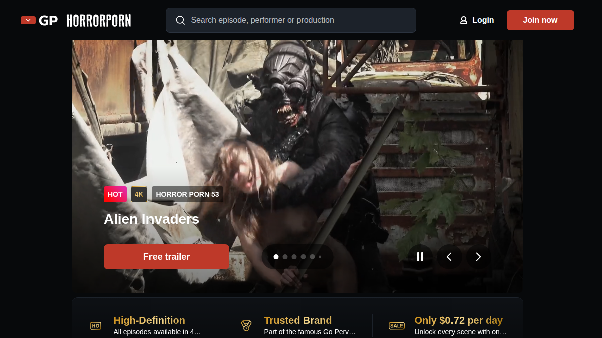 Horror Porn website preview