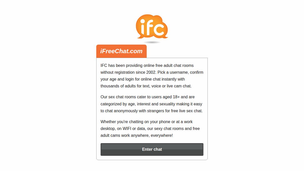 iFreeChat website preview
