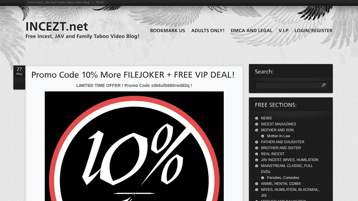 Incezt website preview
