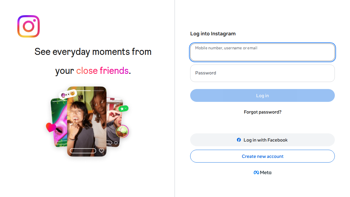 Instagram website preview