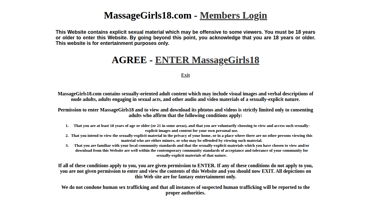 MassageGirls18 website preview