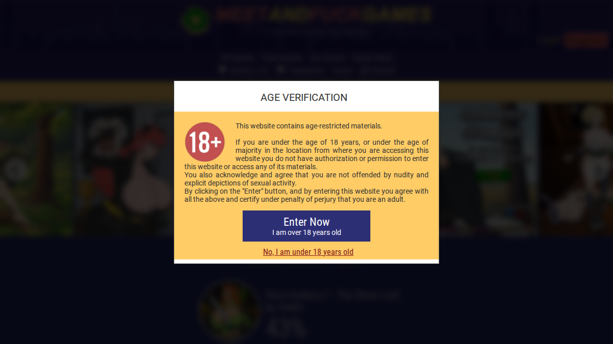 Meet And Fuck Games website preview