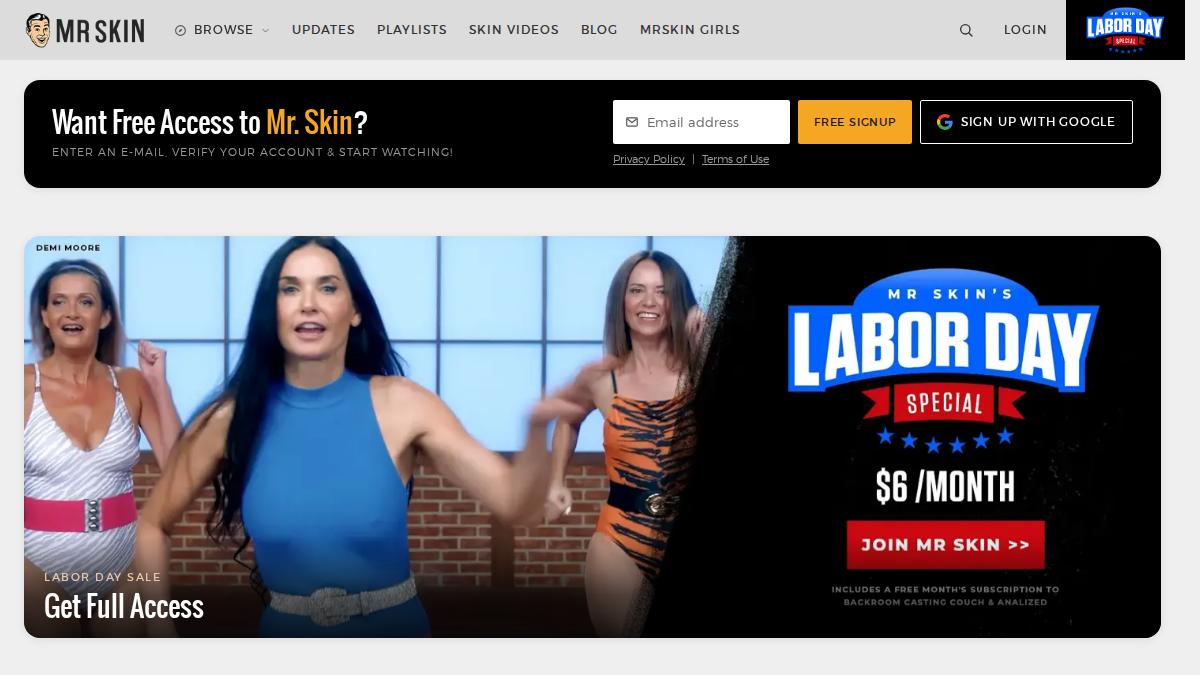 Mr Skin website preview