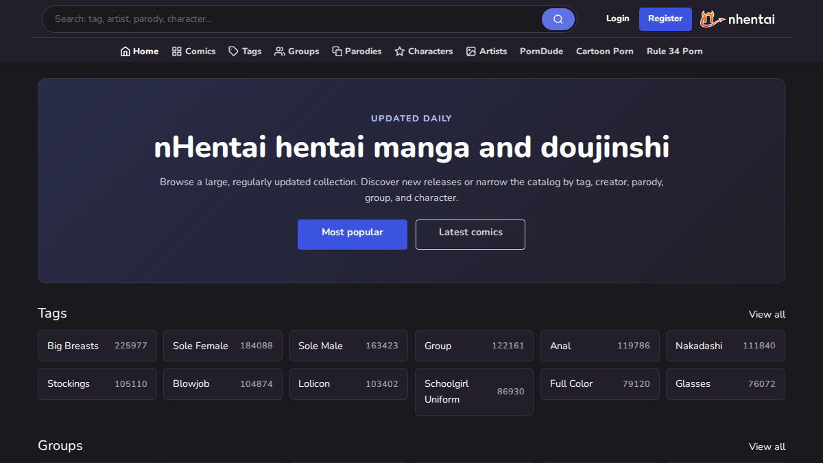 nHentai.com website preview