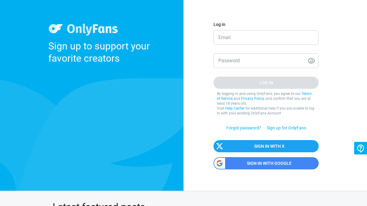 OnlyFans website preview