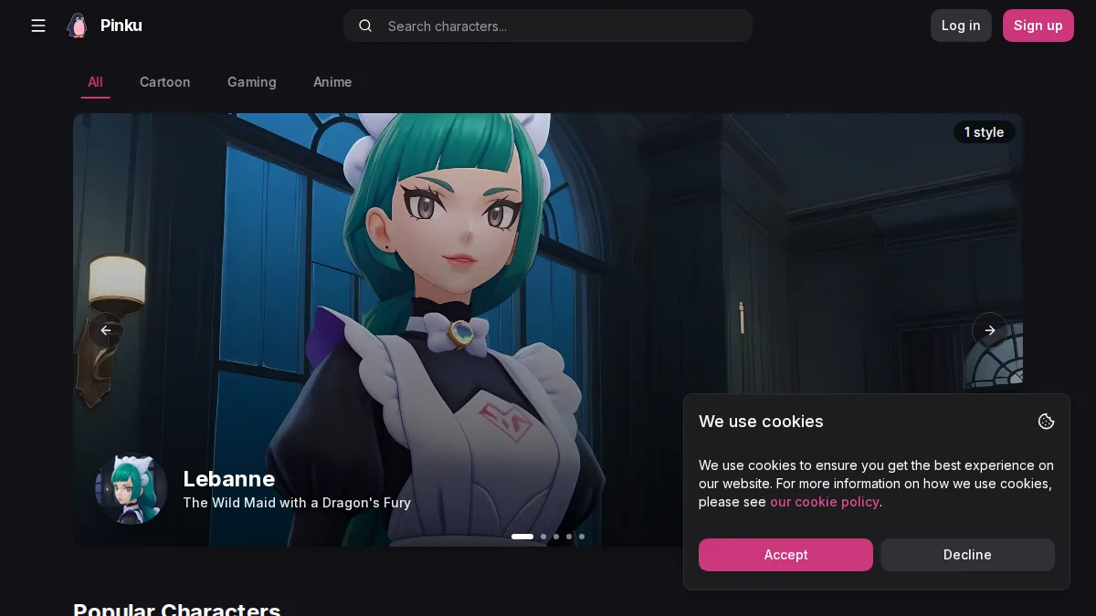 Pinku website preview