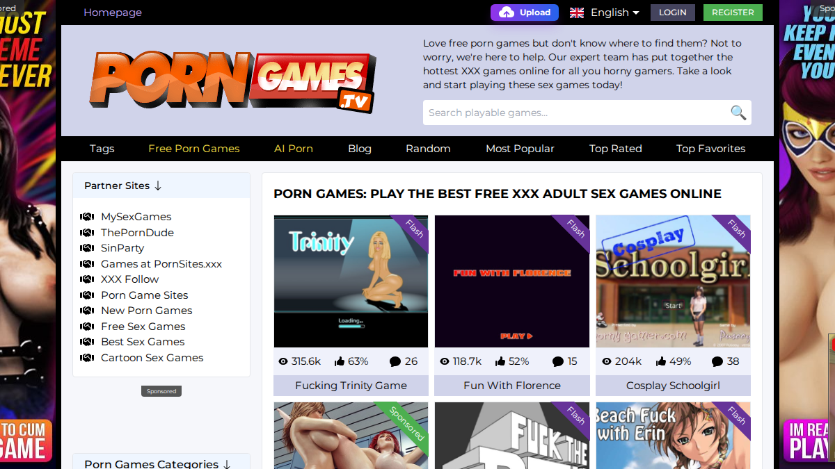 PornGames.tv website preview