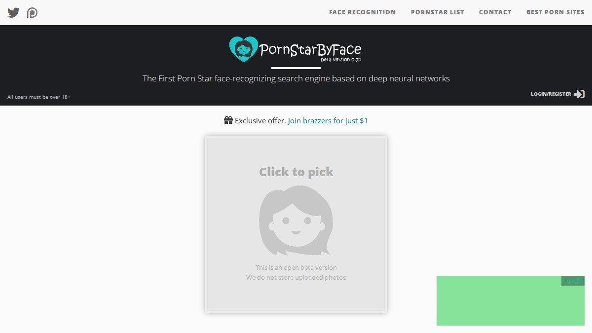 PornstarByFace website preview