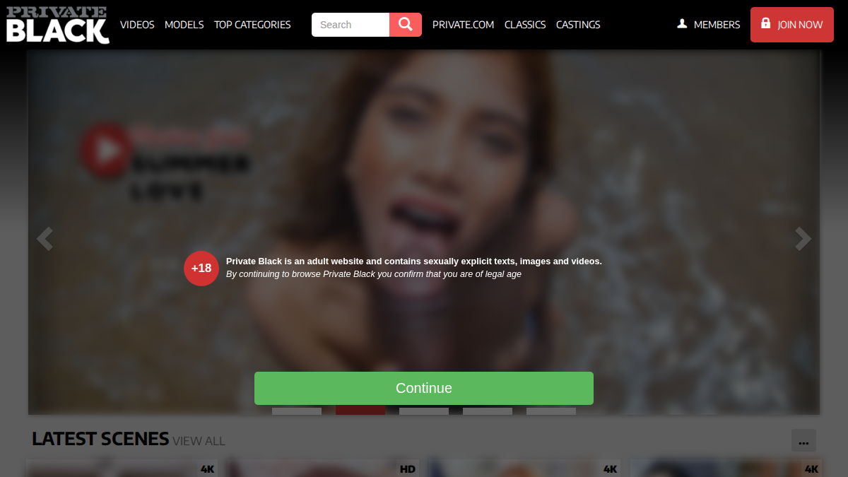 Private Black website preview