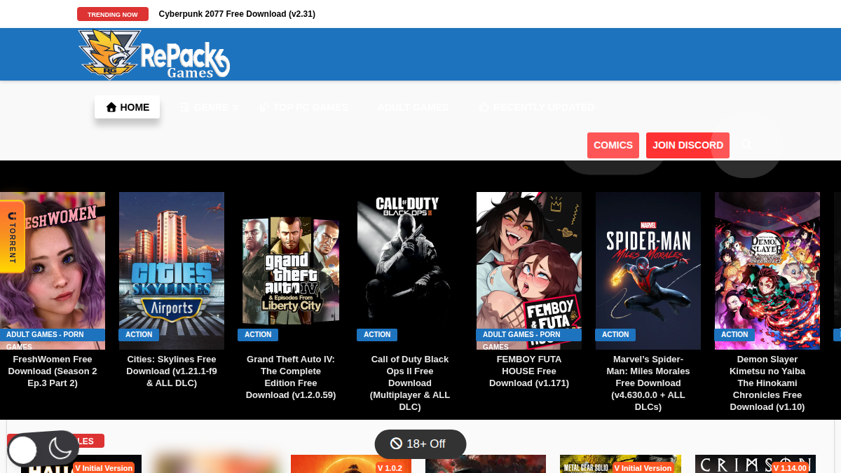 Repack Games website preview