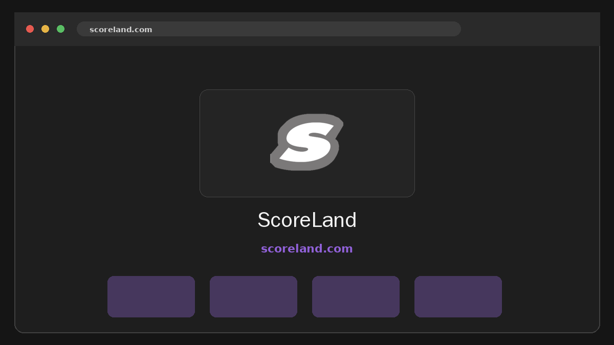 ScoreLand website preview