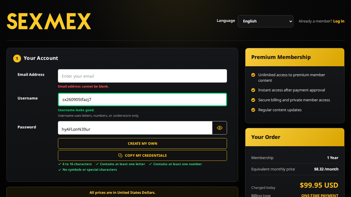 SexMex website preview