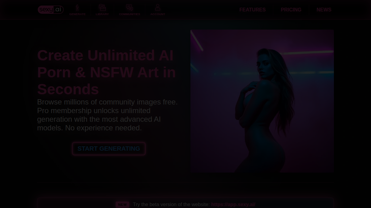 Sexy.ai website preview