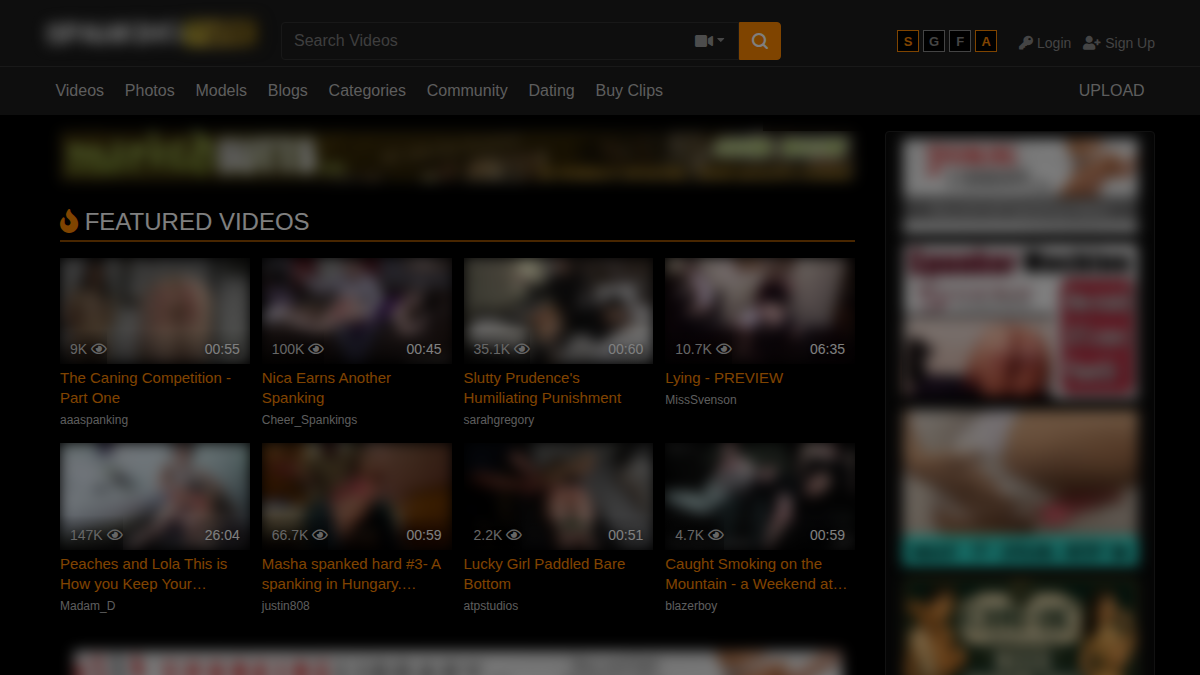 Spanking Tube website preview