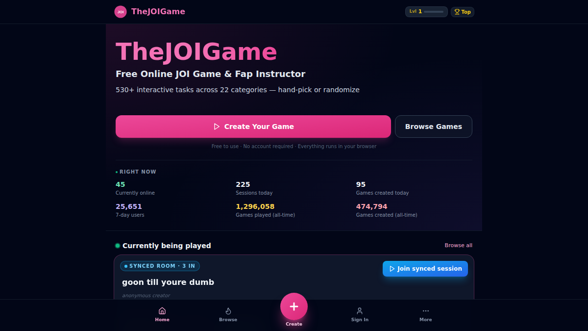 TheJOIGame website preview