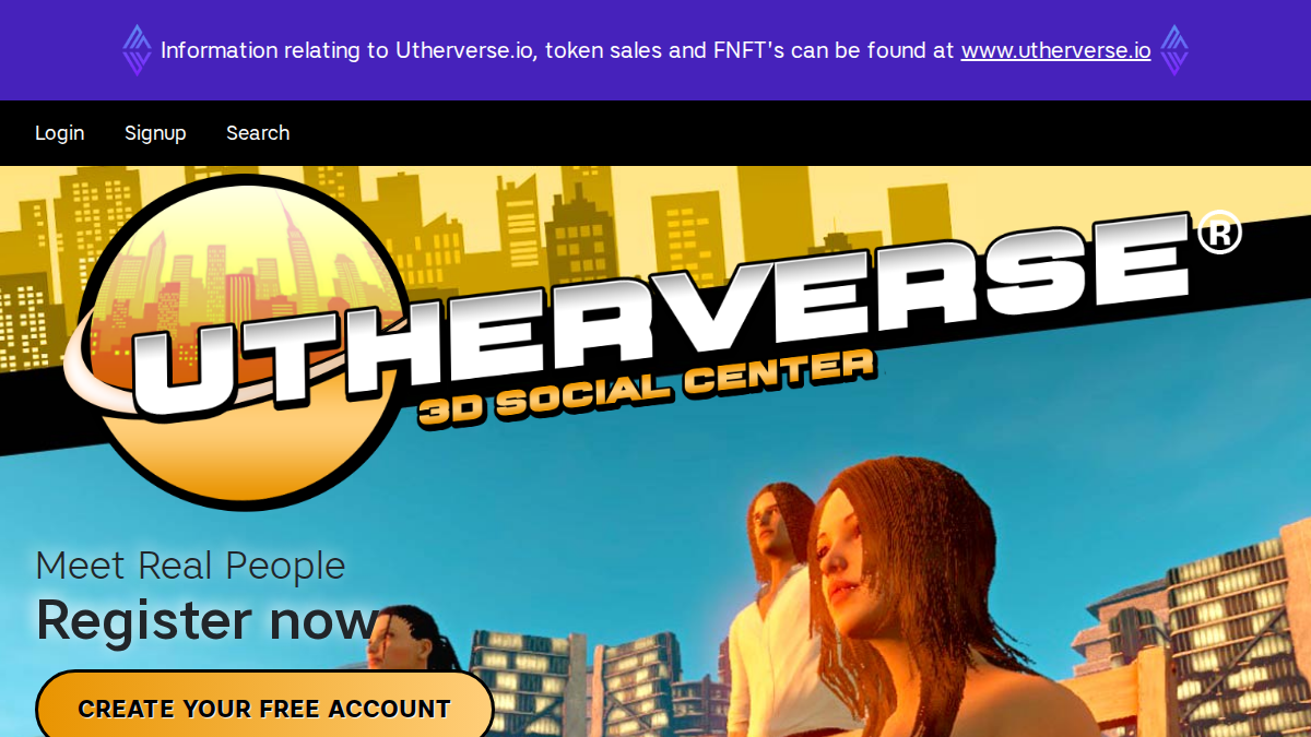Utherverse website preview